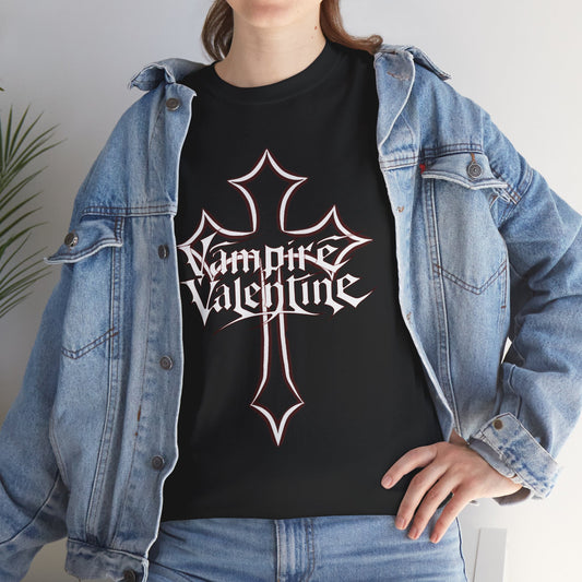 2026 Vampire Valentine Logo/w Cross Heavy Cotton Tee